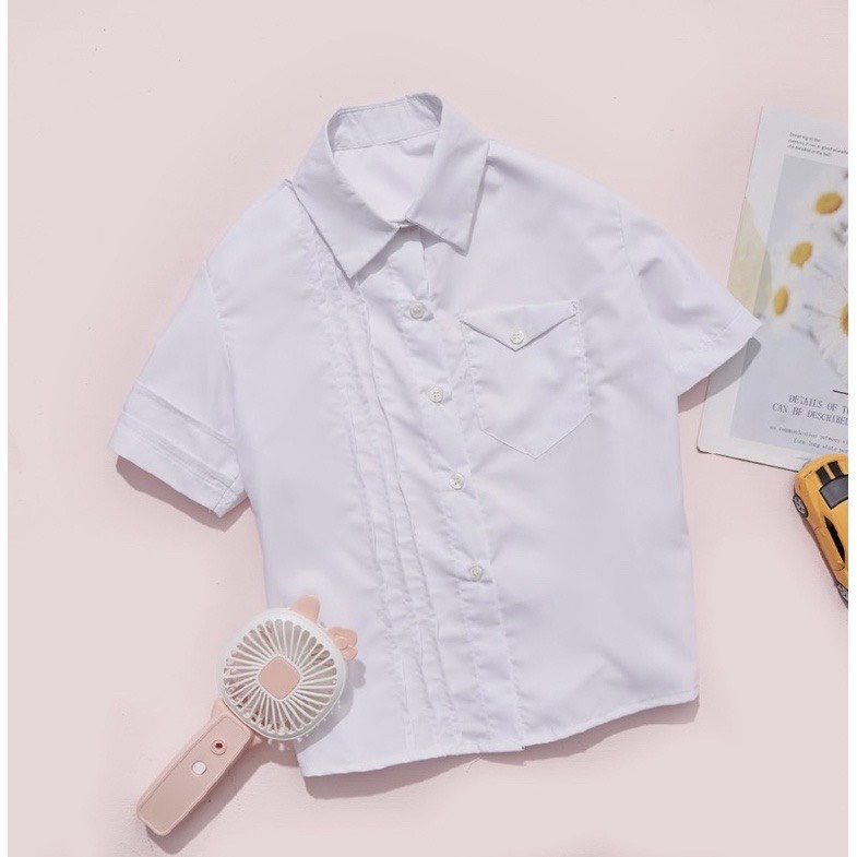 Áo sơ mi bé trai ngắn tay max 57kg - Chất đẹp