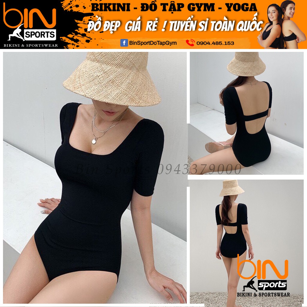 Đồ Bơi Nữ Liền Thân Tay Ngắn Freesize Bin Sports BHV114