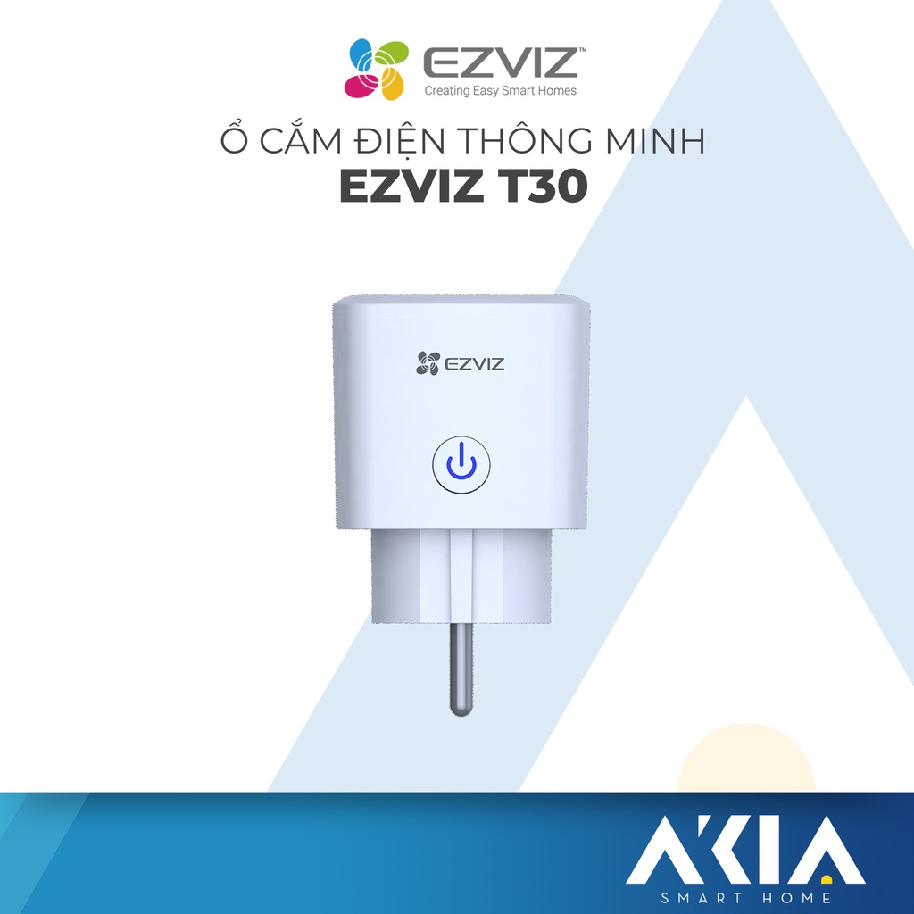 Ổ Cắm Điện Thông Minh Ezviz T30-10B-EU và T30-10A-EU Ổ cắm thông minh Ezviz kết nối wifi, Đo điện năng tiêu thụ