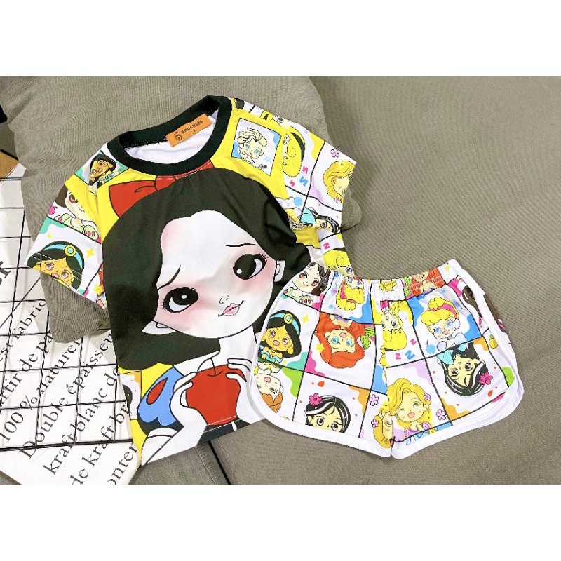Bộ ngố thun lạnh in hình siêu mềm đẹp cho bé gái size từ 22 đến 40kg - Bộ quần áo bé gái - sỉ quần áo trẻ em