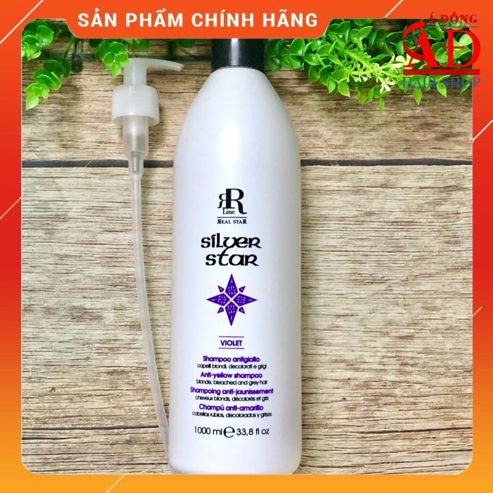 [ CHÍNH HÃNG ] DẦU GỘI TÍM KHỬ VÀNG RR LINE STAR SILVER 1000ML ITALY