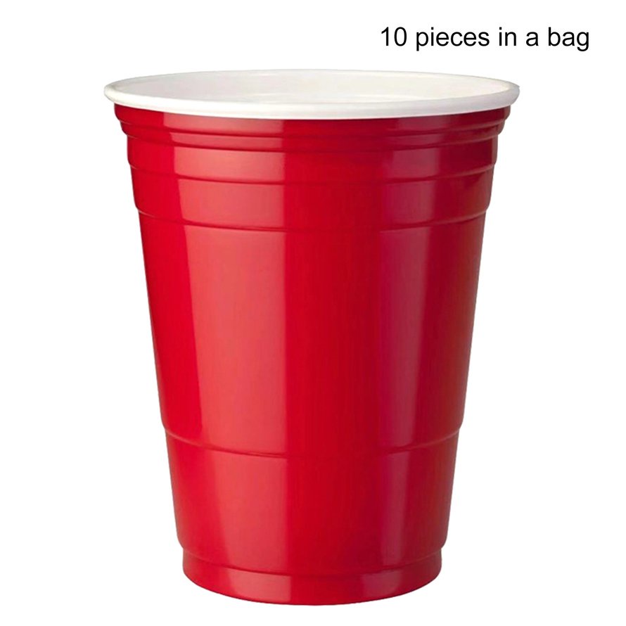 10 cái 450Ml Màu đỏ Cốc nhựa dùng một lần Tiệc Cup Bar Nguồn cung cấp nhà hàng