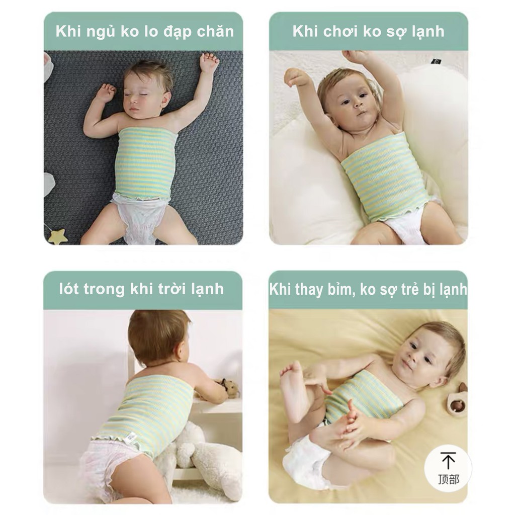 SET 3 đai quấn bụng giữ ấm cho bé, chũn quấn bụng giữ ấm Beedoll, 100% cotton tự nhiên