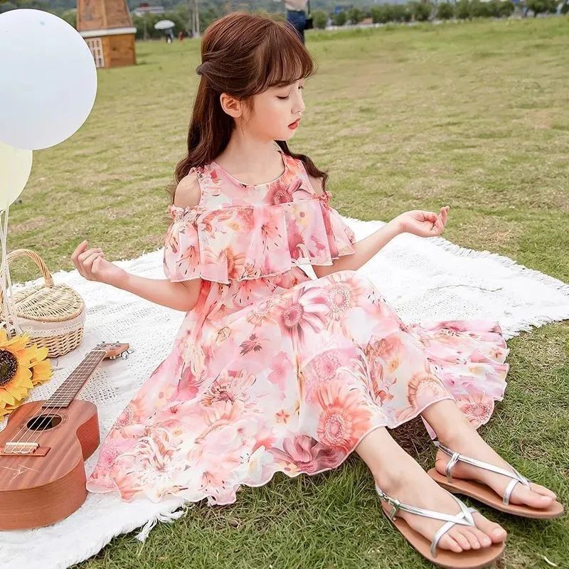 Đầm voan hoa thời trang hàn quốc dành cho bé gái