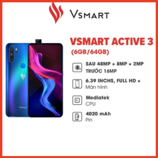 Điện thoại Vsmart Active 3 (6GB/64GB) - Hàng chính hãng:Tím ngọc (siêu ưu đãi)