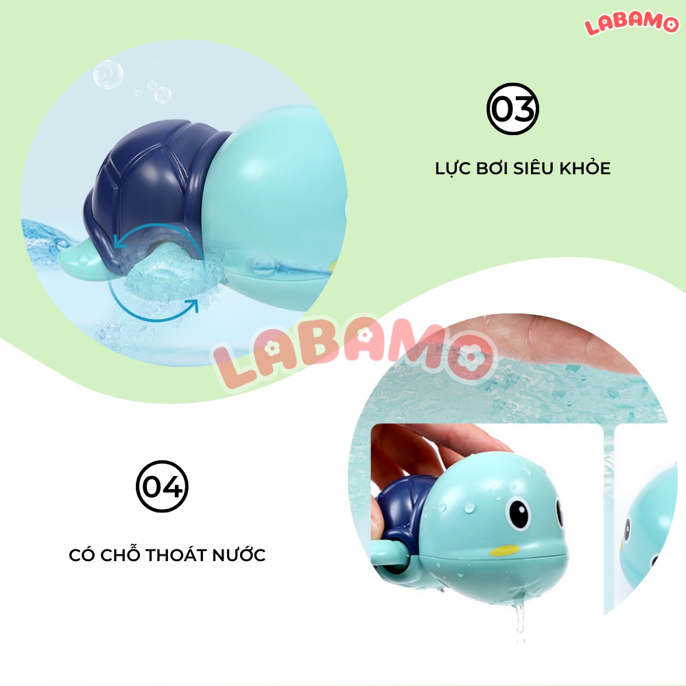 Đồ nhà tắm rùa thả bể vặn cót cho bé LABAMO DCH01