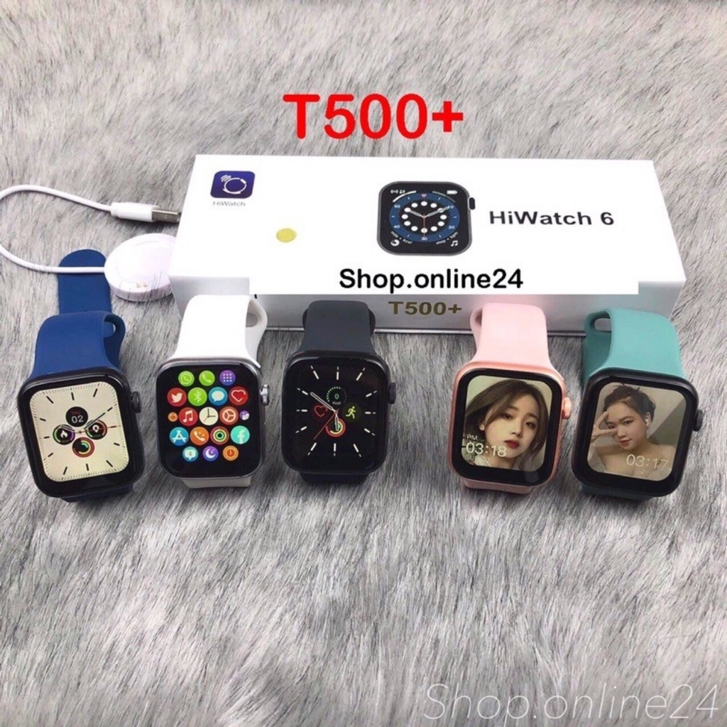 Đồng Hồ Thông Minh Nam Nữ IWatch T500+ 1.73inch Seri6 (Thay Dây - Thay Hình Nền - Tiếng Việt) Bảo Hành Hãng