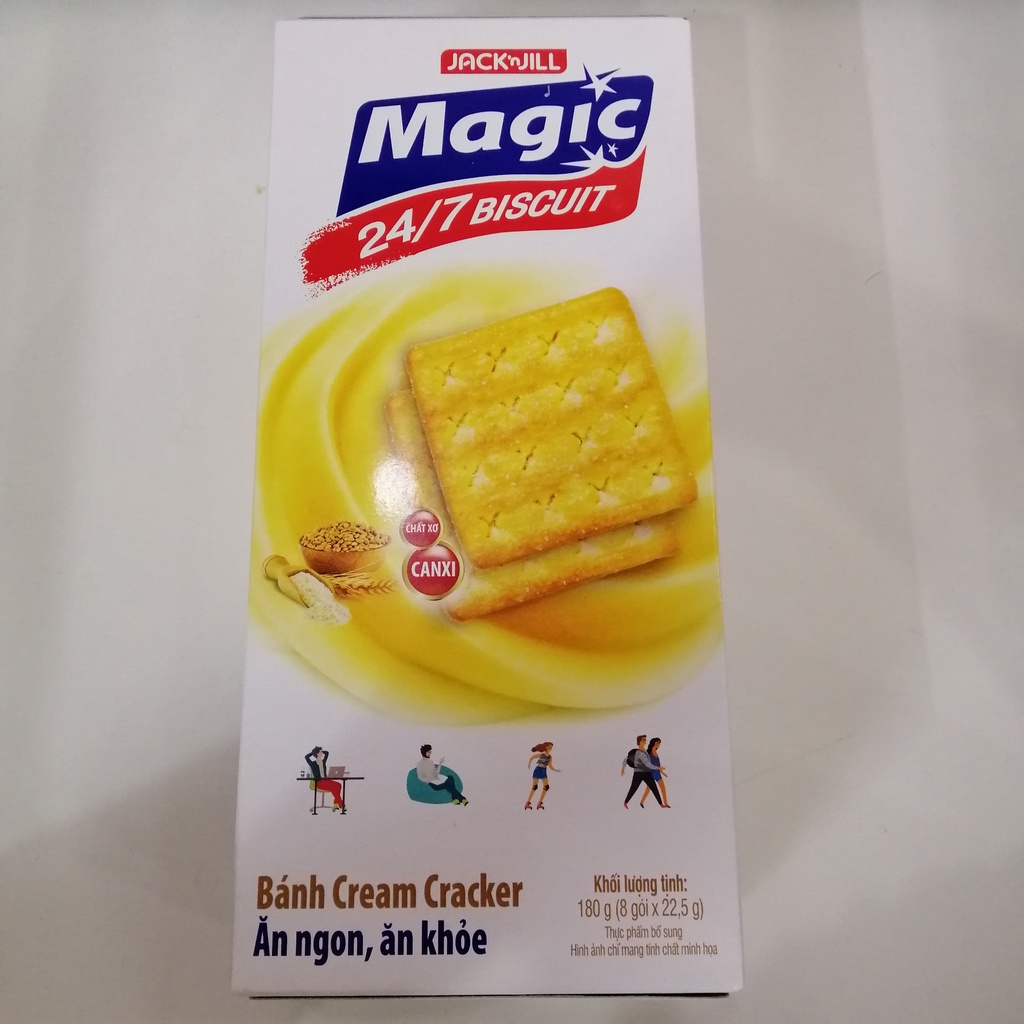 Bánh Quy Đường Magic 24/7 Biscuit Cream Cracker (Hộp 180g)