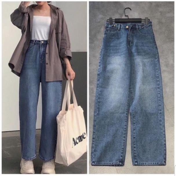 Quần bò ống rộng chất vải đẹp SIMPLE JEANS phong cách ulzzang F04