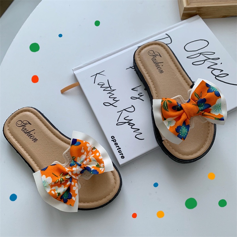 Dép Sandal Xỏ Ngón Đính Nơ Dễ Thương Cho Bé Gái