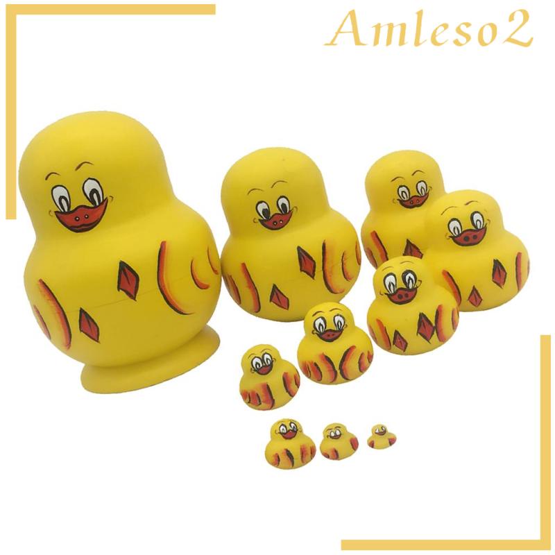 Bộ 10 Búp Bê Nga Matryoshka Bằng Gỗ