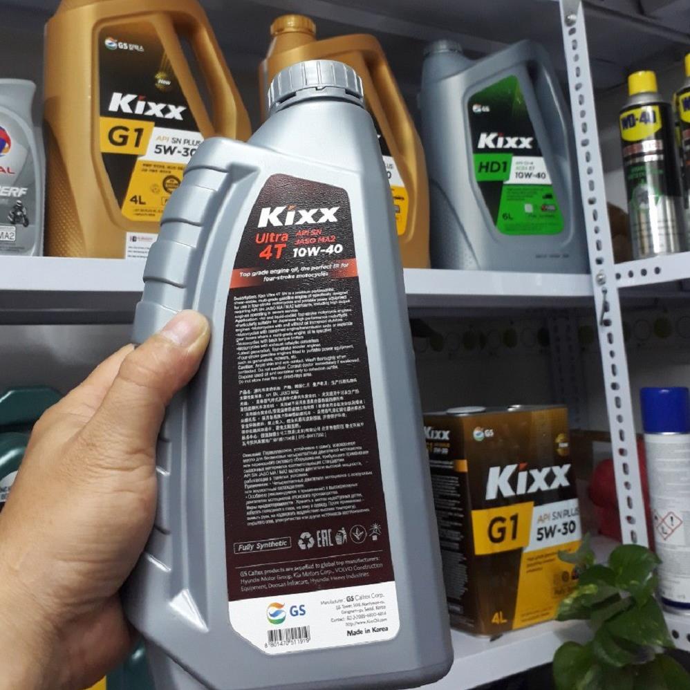 Nhớt Kixx Ultra 4T 10W40 dành cho xe số, côn tay - Nhập khẩu Hàn Quốc