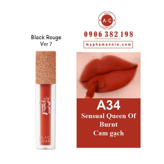 (video thật) Son Black Rouge màu A34 Sensual Queen Of Burnt của Bảng màu son Black Rouge Ver 7