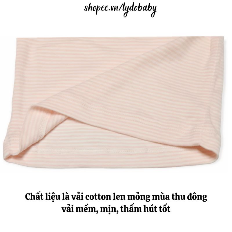 Bộ thu đông cho bé trai và bé gái áo cổ cao 3 phân dài tay chất cotton len mỏng 6 tháng - 12 tháng - 3 , 4 tuổi