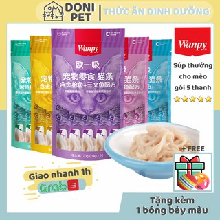 Súp thưởng Wanpy dinh dưỡng cao cấp cho mèo mập hơn gói 5 thanh*14g