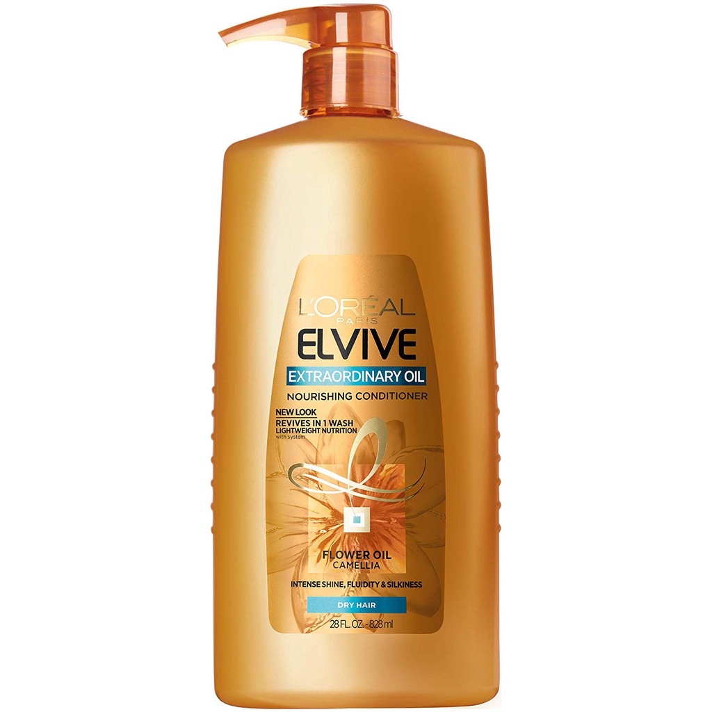 Dầu xả dành cho tóc khô L'Oréal Paris Elvive Extraordinary Oil Nourishing Conditioner 828ml (Mỹ)