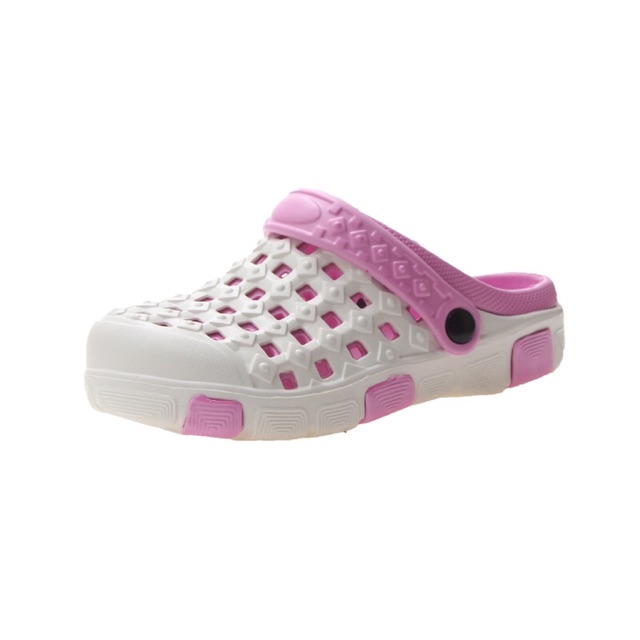 Giày Sandal Nữ Nhựa/ Dép Quai Hậu Nữ Đi Mưa Bít Đầu Siêu Nhẹ Màu Hồng Trắng Xinh Xắn Size 36-40 - Lucky Girl shop