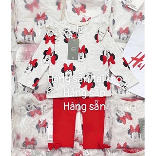 Bộ mickey nơ đỏ cho bé gái