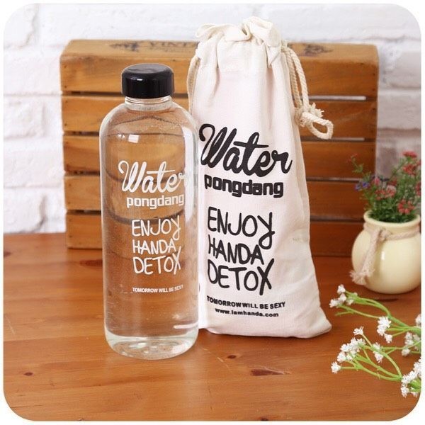 [GIÁ SỈ] BÌNH NHỰA DETOX ĐỰNG NƯỚC 1000ml + tặng kèm túi vải