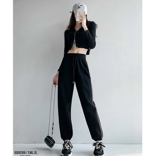 Quần jogger unisex bo gấu chạy viền, quần ống rộng kiểu dáng jogger vải TỔ ONG