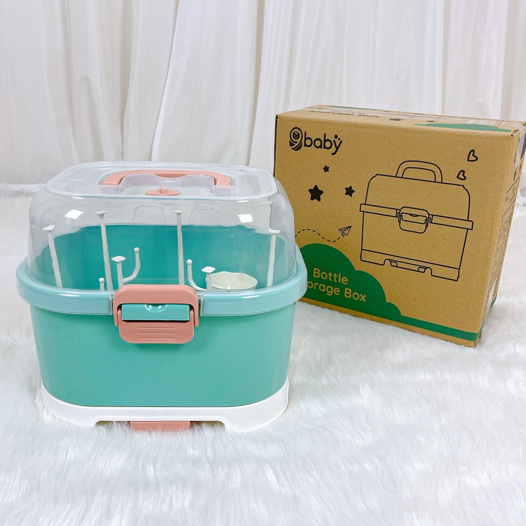 [BAO GIÁ SHOPEE] Giá Úp Bình Sữa Cao Cấp 9BABY Có Nắp Đậy Jupin - Màu xanh