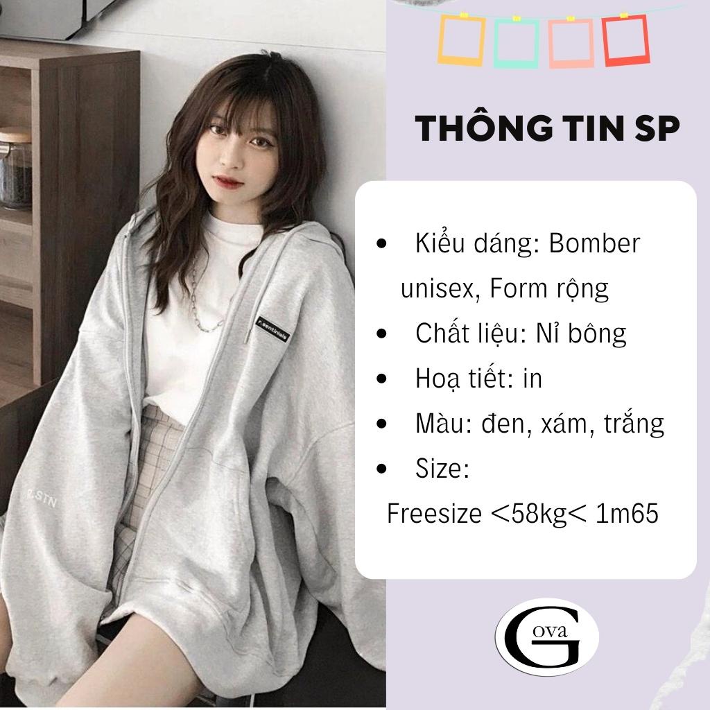 Áo khoác nỉ ❤️ Hoodie Dây Kéo SENTI Ulzzang form rộng Unisex bông 2 lớp trẻ trung GOVA
