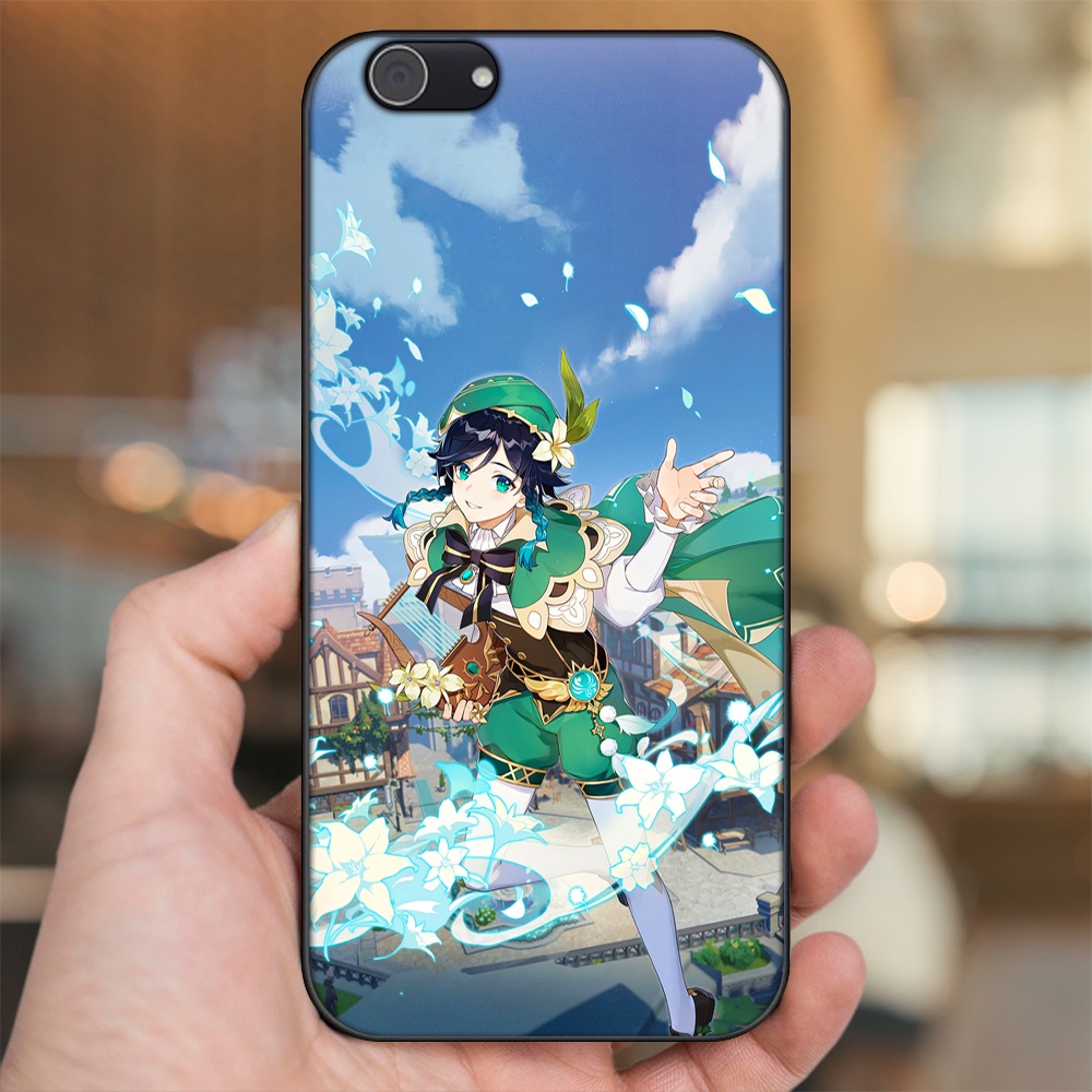 Ốp lưng Vivo Y53, Y69, Y71, Y81, Y83 viền đen in hình Venti Genshin Impact