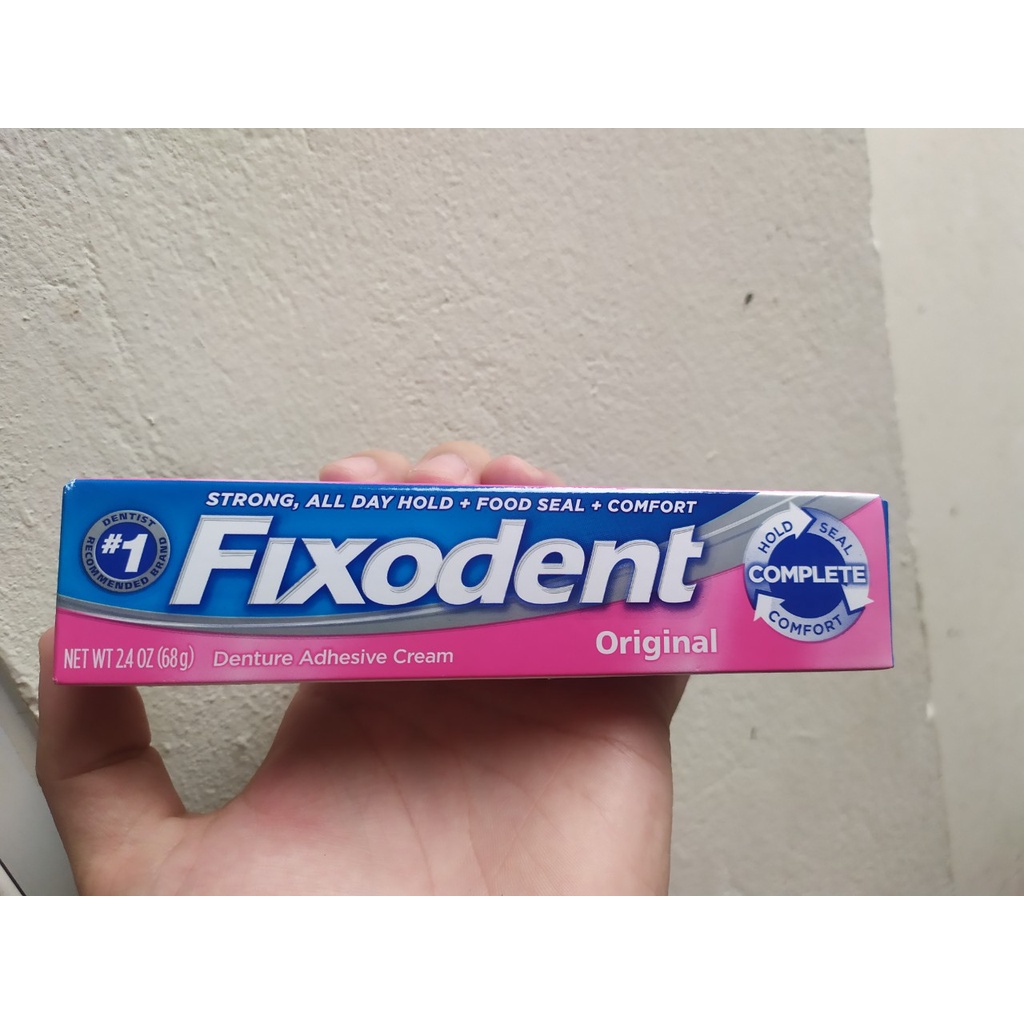 Keo dán hàm răng giả Fixodent 62g bền, sản xuất tại Made in USA.