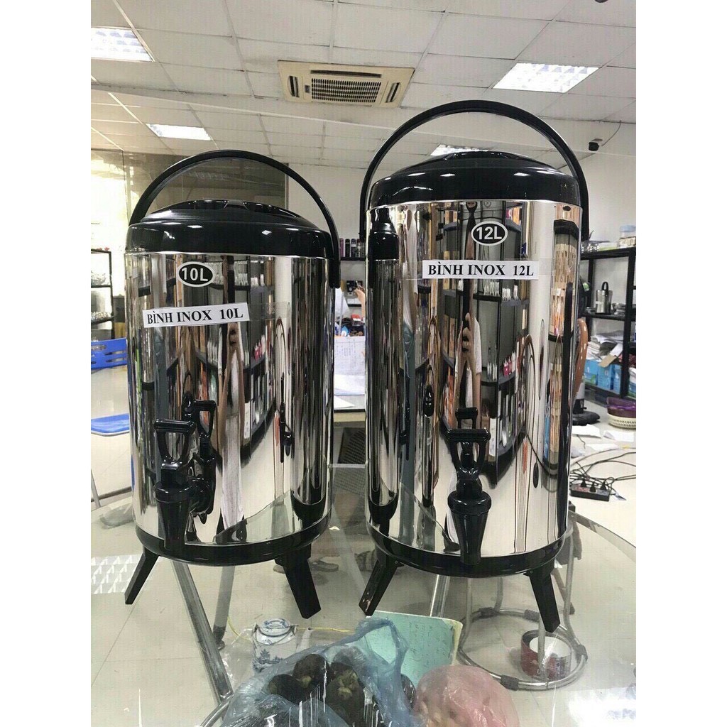 Bình Ủ Trà Sữa 12 Lít, Bình Giữ Nhiệt, Bình Giữ Nước Nóng Lạnh inox 304 cao cấp loại 6L, 8L, 10L, 12L