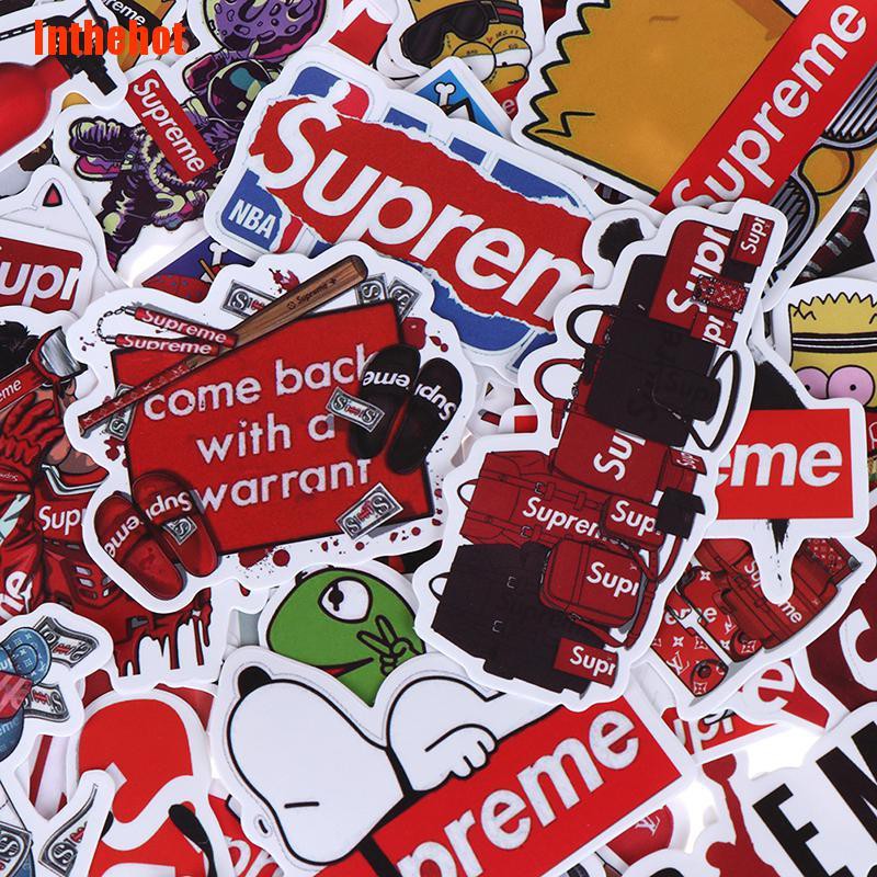 Bộ 50 Sticker Supreme Đa Năng Dùng Trang Trí Độc Đáo