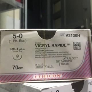 {Shop Q10-giao nhanh 30phút - đặt Nowship} Chỉ Vicryl Rapide 5/0 Một kim tròn RB-1 Plus (17mm 1/2c) 70cm V2130H giá