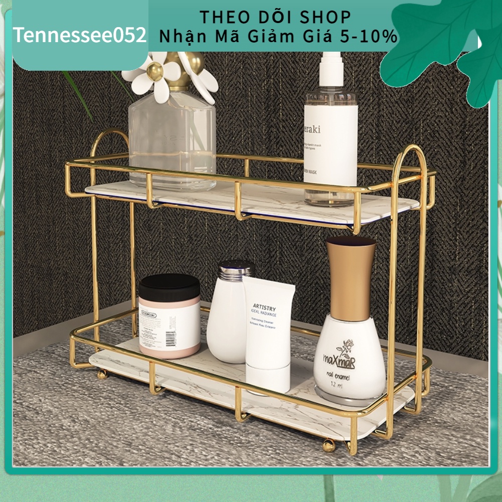 [Hàng HOT] Kệ 2 tầng - Giá để đồ dùng phòng tắm để bàn Màu vàng【Tennessee052】