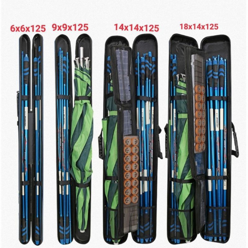 Bao đựng cần câu cá ABS cứng dài 1m25 - Có chân
