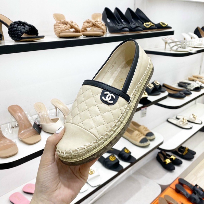 Giày slip on tag X trần trám, đế viền cói, hàng QCCC