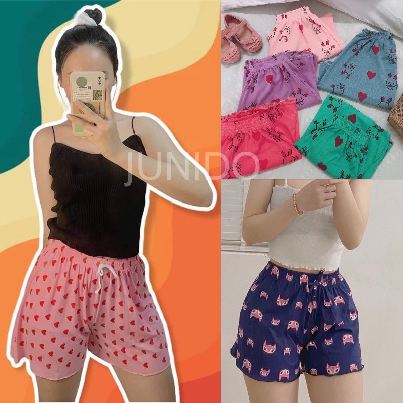 Quần short nữ chất cotton mặc nhà ống rộng QA100 | BigBuy360 - bigbuy360.vn