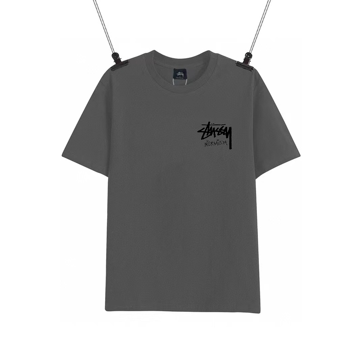Áo Thun Cotton Tay Ngắn In Bưu Thiếp Stussy Thời Trang Mùa Hè Cho Cặp Đôi