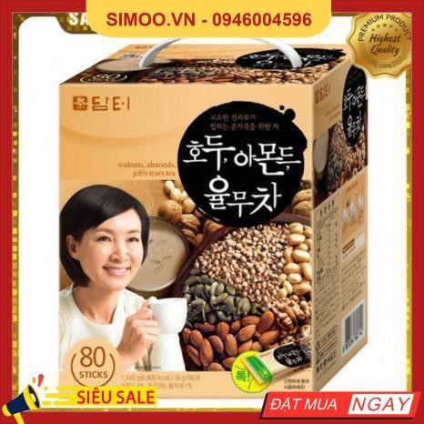 💥 ⚡ SẢN PHẨM CHÍNH HÃNG 💥 ⚡ [DAMTUH] BỘT NGŨ CỐC HÀN QUỐC 80 GÓI 1440G - [담터] 호두,아몬드 율무차 80입 1440G 💥 ⚡