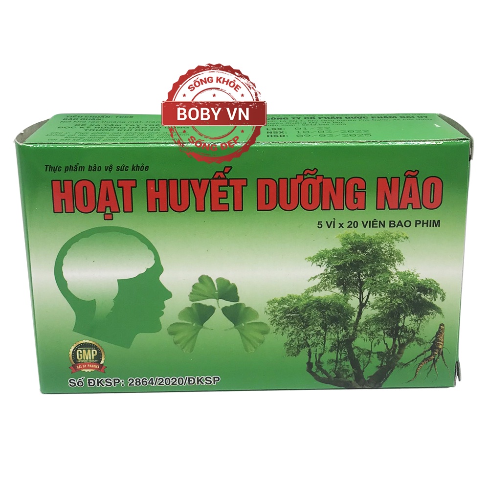 Hoạt huyết dưỡng não Đại Uy - Boby (5 vỉ x 20 viên bao phim)