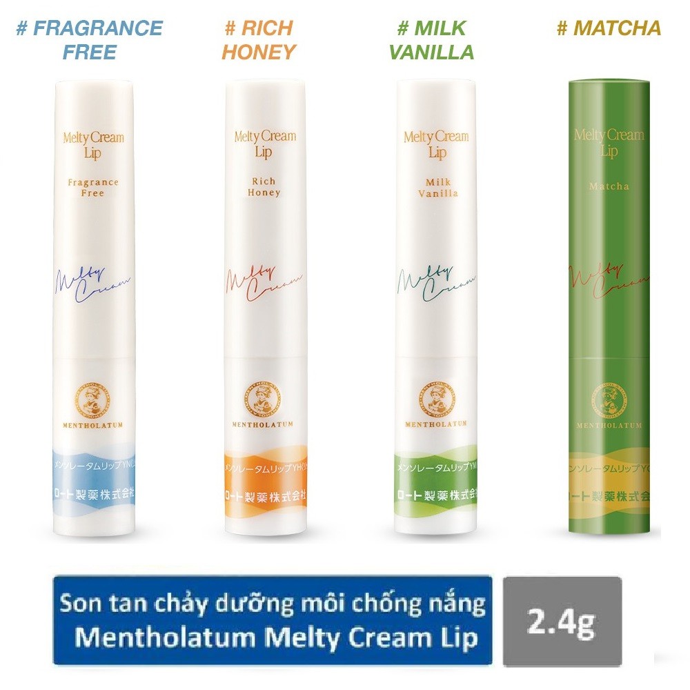 (Thanh lý HSD 10/2022) Son tan chảy dưỡng môi chống nắng Mentholatum Melty Cream Lip 2.4g