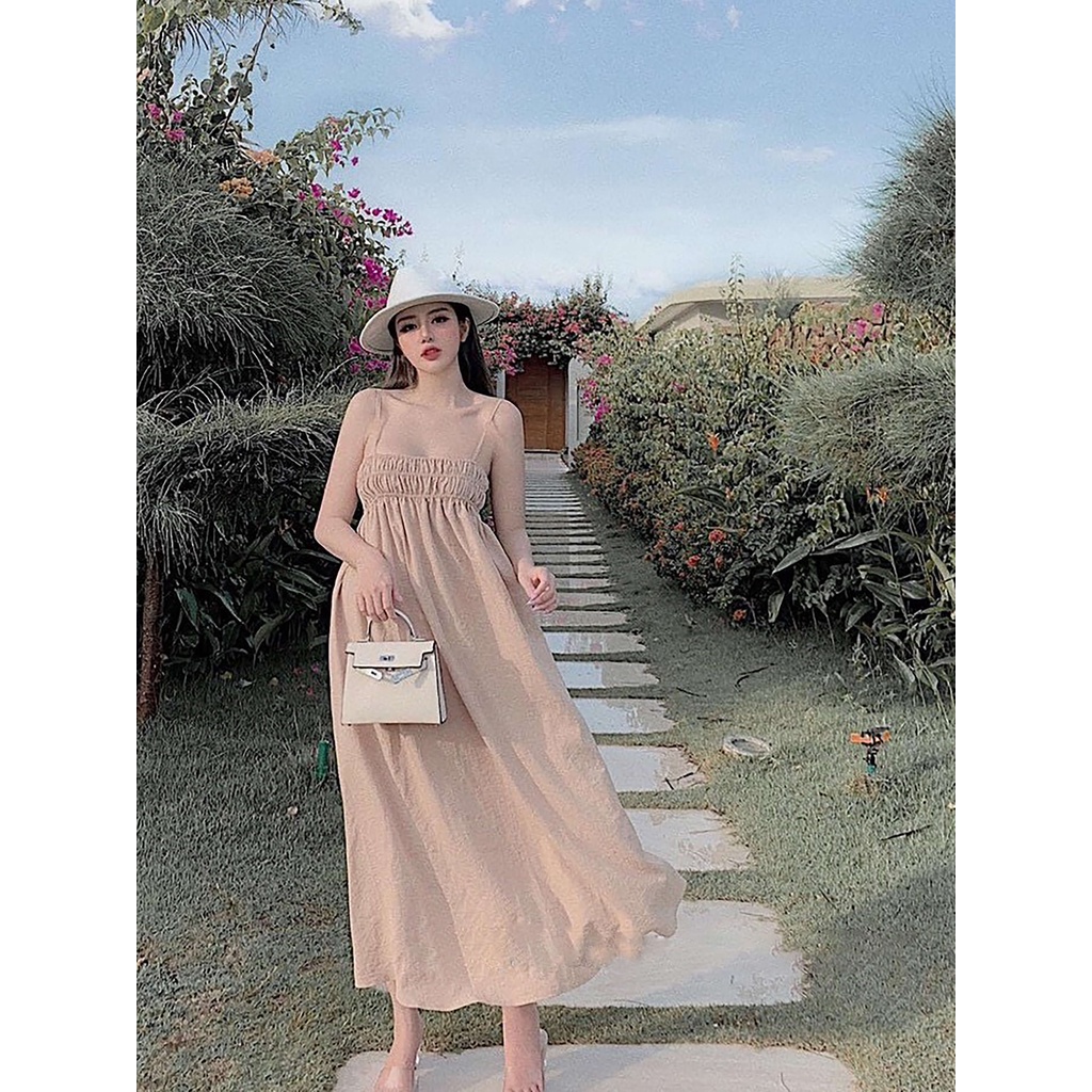 Đầm 2 dây nhún ngực nhiêu màu siêu xinh, Đầm BabyDoll