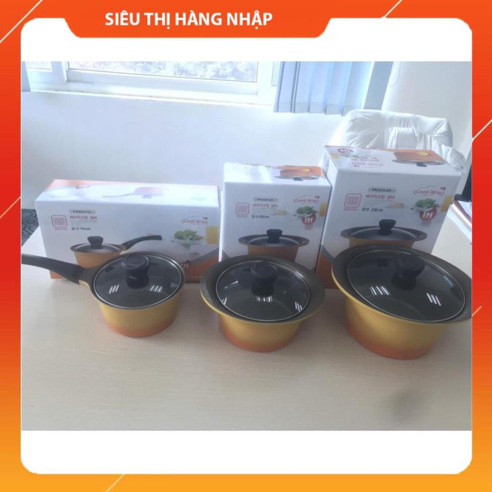 Bộ nồi chống dính đáy từ CookWay Hàn Quốc size 18-20-24cm hàng mới về