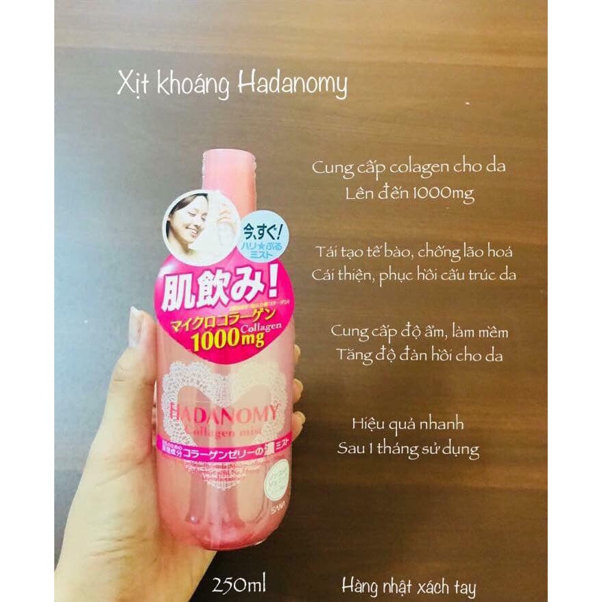 Xịt Khoáng Collagen Hadanomy 250ml Nhật Bản