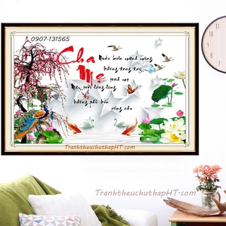 Tranh đính đá cha mẹ vs321: 88*55cm – chưa đính