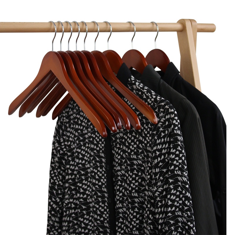 Bộ 10 Móc Gỗ Treo Quần Áo KTN Nâu 44.5cm