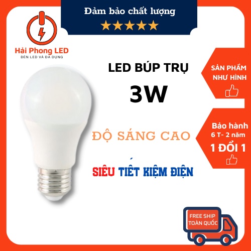 3W Bóng Búp Tròn Kín Nước Đèn Led 3W Bóng Đèn Led 3W Ánh Sáng Trắng/ Vàng