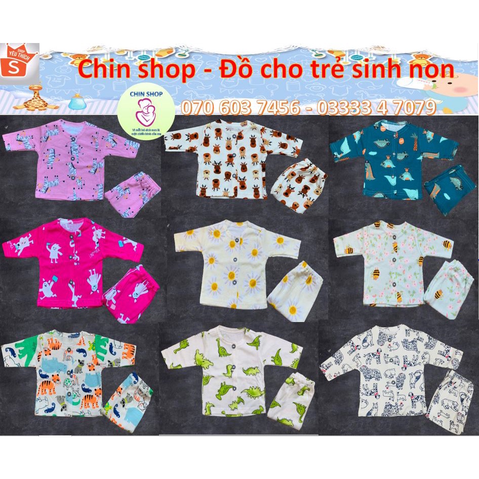 SET QUẦN ÁO TRẺ SINH NON THIẾU THÁNG - SIZE RIÊNG TỪ 1KG ĐẾN 3KG COTTON THOÁNG MÁT