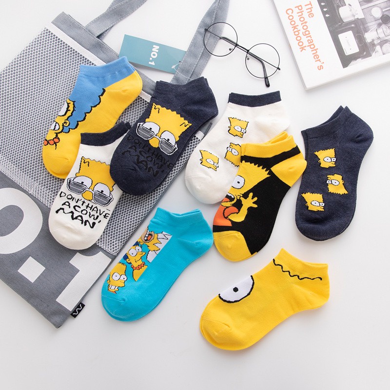 Tất cổ ngắn nam nữ vớ simpson cố thấp thời trang hàn quốc đẹp giá rẻ cotton kháng khuẩn MRSOCKS VN042