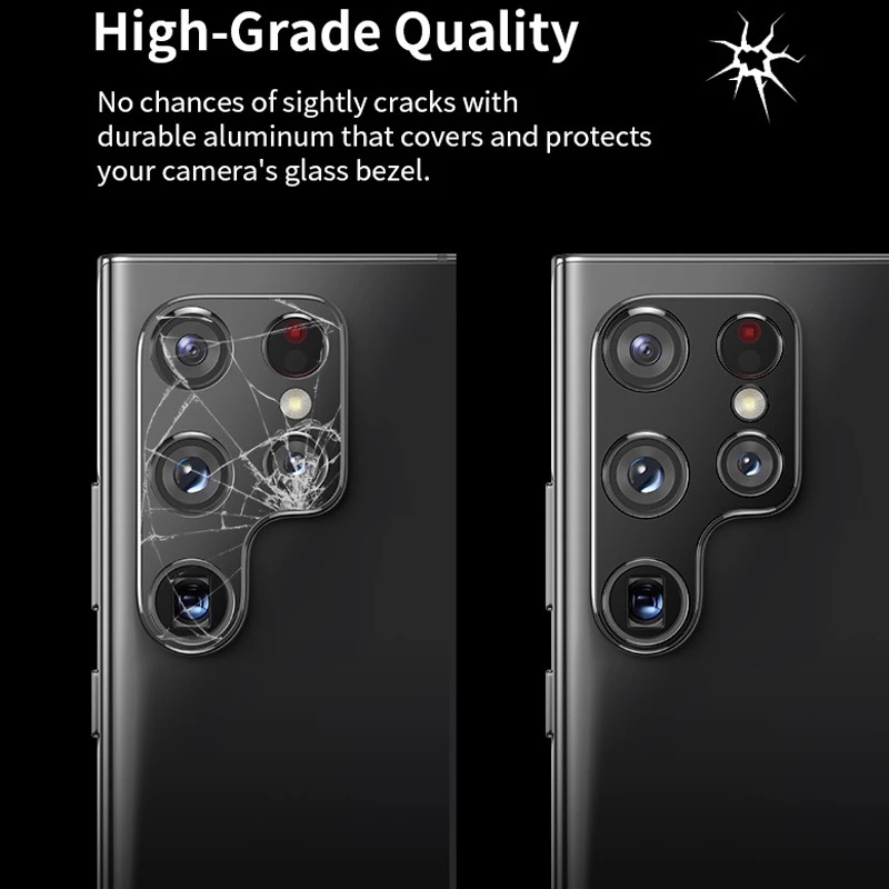 Nắp nhôm JANSIN bảo vệ camera sau thích hợp cho Samsung Galaxy S22 Ultra 5G S22 S22 Plus