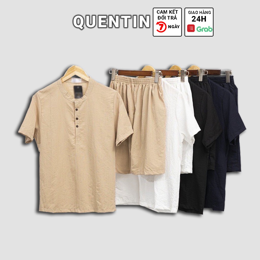 Bộ Đũi Nam Quentin Vải Đũi Cao Cấp Bền Đẹp Thời Trang BD33