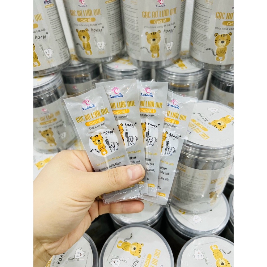 Tưa lưỡi, rơ lưỡi tiệt trùng cao cấp  làm sạch lưỡi và khoang miệng Kichi cho bé